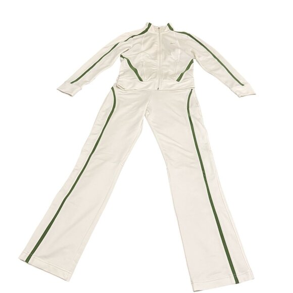 Nike Tops - Vintage Nike Fit Dry 2 Piece Set Womens White/Green Jacket Sweat Pants Size XS